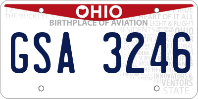 OH license plate GSA3246