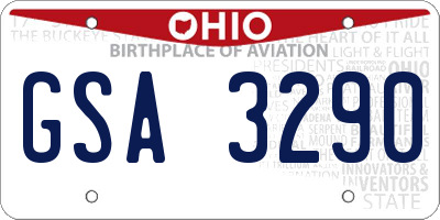 OH license plate GSA3290