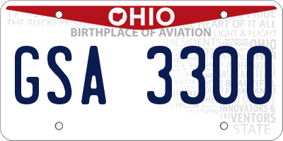 OH license plate GSA3300