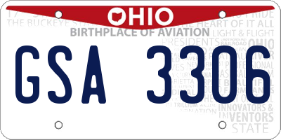 OH license plate GSA3306