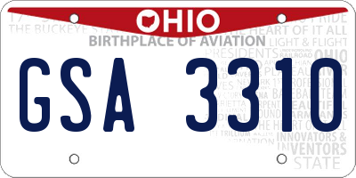 OH license plate GSA3310