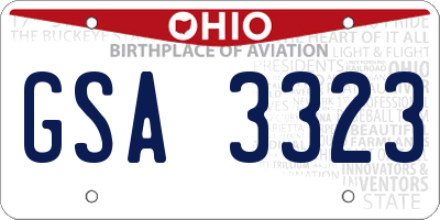 OH license plate GSA3323