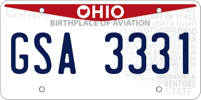 OH license plate GSA3331