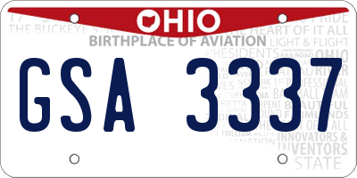 OH license plate GSA3337