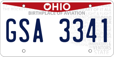 OH license plate GSA3341