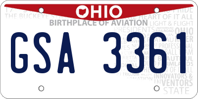 OH license plate GSA3361
