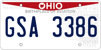 OH license plate GSA3386