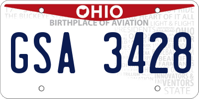 OH license plate GSA3428