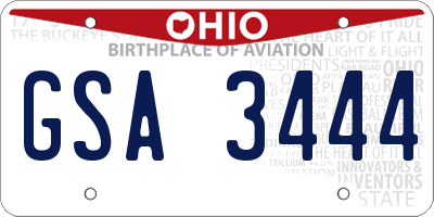 OH license plate GSA3444