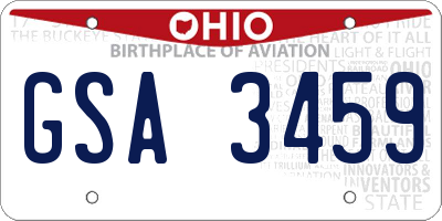OH license plate GSA3459