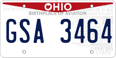 OH license plate GSA3464