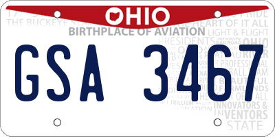 OH license plate GSA3467
