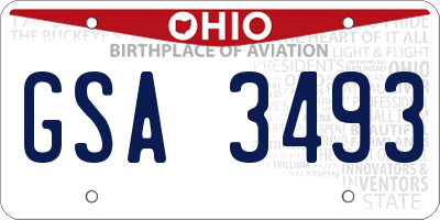 OH license plate GSA3493