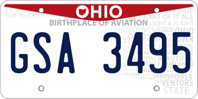 OH license plate GSA3495