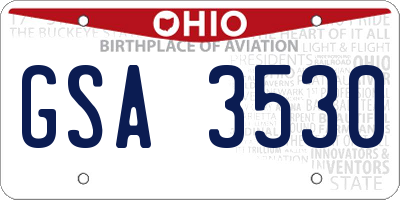 OH license plate GSA3530