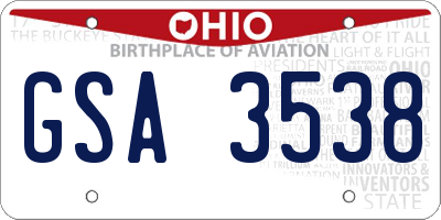 OH license plate GSA3538