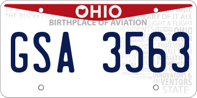 OH license plate GSA3563