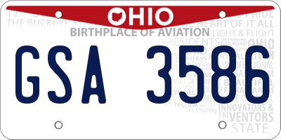 OH license plate GSA3586