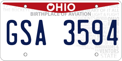 OH license plate GSA3594