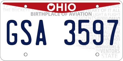 OH license plate GSA3597