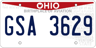 OH license plate GSA3629