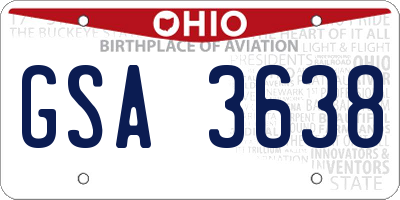 OH license plate GSA3638