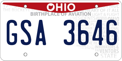 OH license plate GSA3646