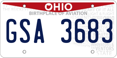 OH license plate GSA3683