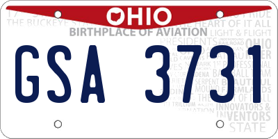 OH license plate GSA3731