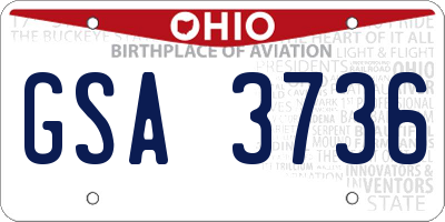 OH license plate GSA3736