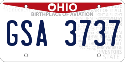 OH license plate GSA3737