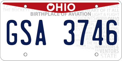 OH license plate GSA3746
