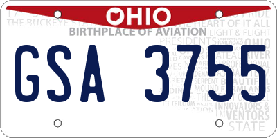 OH license plate GSA3755