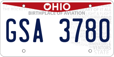 OH license plate GSA3780