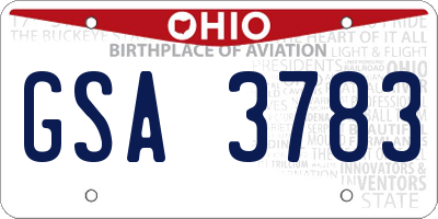 OH license plate GSA3783