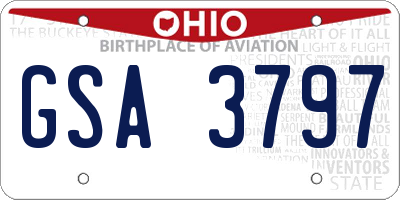 OH license plate GSA3797