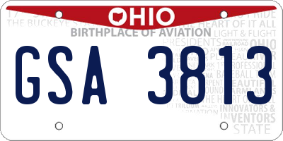 OH license plate GSA3813