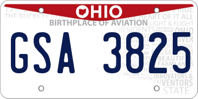 OH license plate GSA3825
