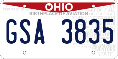 OH license plate GSA3835