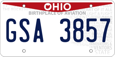 OH license plate GSA3857
