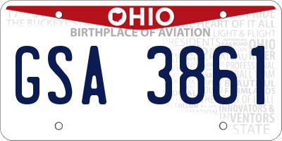 OH license plate GSA3861