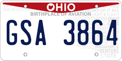 OH license plate GSA3864