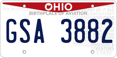 OH license plate GSA3882
