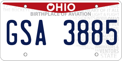 OH license plate GSA3885