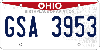OH license plate GSA3953