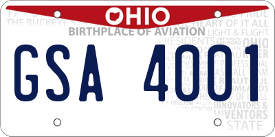 OH license plate GSA4001