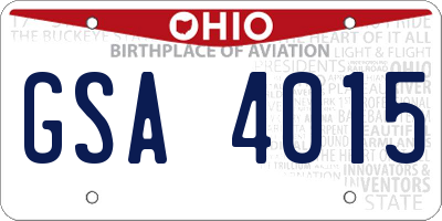 OH license plate GSA4015