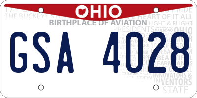 OH license plate GSA4028