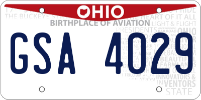 OH license plate GSA4029