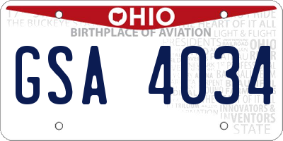 OH license plate GSA4034
